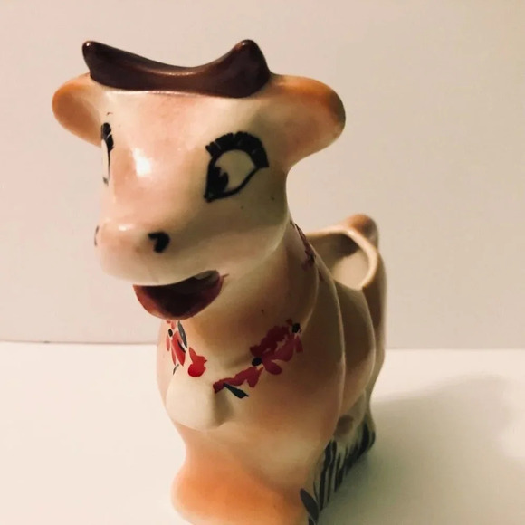 Vintage McMaster Pottery Cow Creamer Canada 7  Inch Long Flaws - Picture 2 of 16